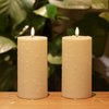 ANGELLOONG Outdoor Flickering Flameless Candles with Timer, Waterproof Battery Operated Candles Set of 2, Electric LED Candles for Wedding Party Home Decor, 3x6