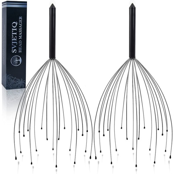 Svjetiq 2 Pack Head Massager Scalp Massager 20 Fingers Handheld Head Massager Scalp Stress Relax for Deep Relaxing, Stocking Stuffers and Gadgets for Men