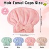 IJRPLM 4 Pack Microfiber Hair Towel Cap,Super Absorbent Hair Towel Wrap Drying Hair Cap,Soft Microfiber Hair Drying Towel Cap with Bow-Knot,Anti Frizz Hair Turban Wrap for Curly Long Wet Hair