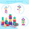 esycooying 40PCS Silicone Stacking Rocks Building Blocks, Sensory Toddler Learning Montessori Toys for 3 Year Old, Preschool Classroom Must Haves, Educational STEM Toys with Girls Boys Gifts