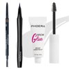 PHOERA Eye Makeup Kit, Include Eyebrow Pencil,Eyeliner and Eyebrow Gel Clear,Ultra-Fine Mechanical Eyebrow Pen, Clear Eyebrow Shaping Wax (103#Dark Brown)
