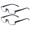 Kerecsen Reading glasses 2 Pair Half Moon Half Frame Readers Spring Hinge Men and Women Glasses (2 Pack Black, 1.25)