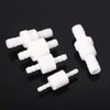 Quickun 1/2" Barb Hose One Way Inline Check Valve Non Return Ozone Resistance PVDF Plastic One-Way Fuel Oil Water Gas Pump Air Check Valve, 2 Pcs
