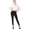 Ginasy Dress Pants for Women Business Casual Stretch Pull On Work Office Dressy Leggings Skinny Trousers with Pockets Black