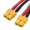 2Packs XT60 Parallel Y Splitter Battery Connector 12AWG Cable Dual Extension Y Splitter Male to 2 Female for RC Quadcopte Multirotors RC LiPo Battery