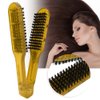 Double Sided Brush, Clamp Hair Brushes Clamp Hair Straightening Comb Straightener Anti Static Styling Comb Hairdressing Tool V Shape Hair Splint Combs Women Men Brushes for Home Barber Shop(Yellow)