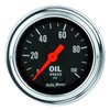 AUTO METER 2421 Traditional Chrome Mechanical Oil Pressure Gauge, 2-1/16" (52.4mm)