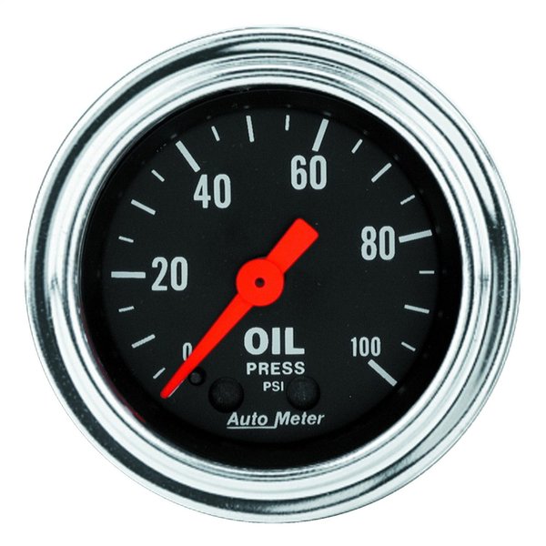 AUTO METER 2421 Traditional Chrome Mechanical Oil Pressure Gauge, 2-1/16" (52.4mm)