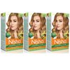Nisha Creme Permanent Hair Color 100 percent Gray Coverage Hair Dye Easy to Apply Long Lasting Hair Colouring For Ultra Soft Deep Shine Conditioning With Natural Herbs Pack of 3 (Honey Blonde)