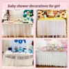 Suppromo 6ft White Tulle Table Skirt for Rectangle Tables or Round Tables Tutu Table Skirt White Ruffle Table Cloths for Wedding Bridal Shower Birthday Party Decorations