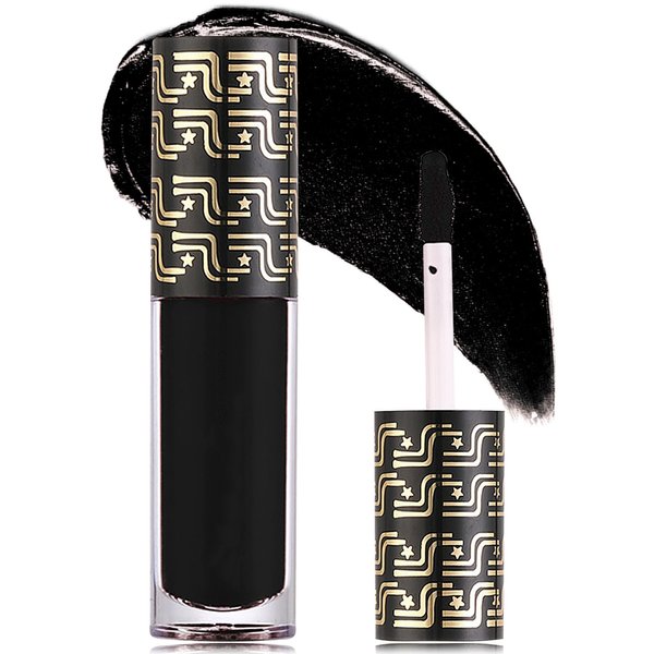 Fusang Matte Black Liquid Lipstick,Professional Halloween Special Effects Makeup Long Lasting Waterproof Face Body Paint Lip Gloss for Cosplay Goth Makeup