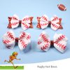 Baseball Hair Clips Bow Sports Bow Hair Barrettes Clips Girls Baseball Bow Hair Pin BBG65 (B4-Set 4 Pcs)