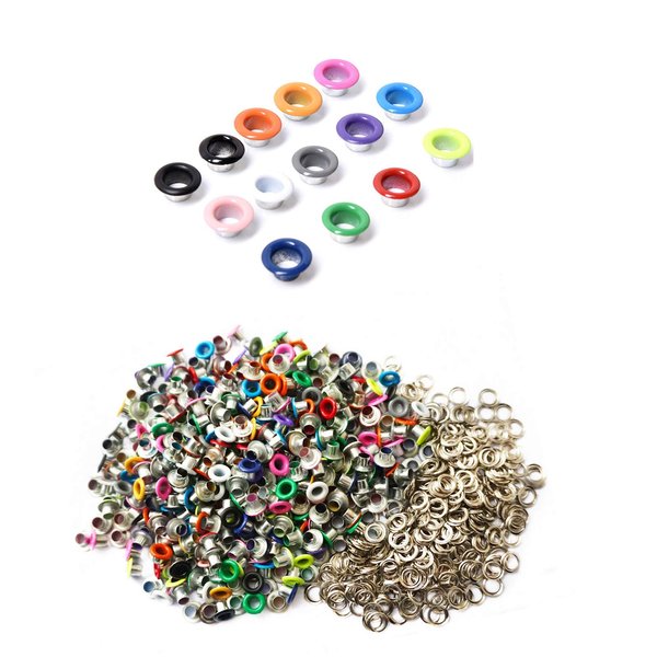 Honkoolly 420 Set 3mm Metal Eyelets Mixed Colors Round Eyelet Grommets for Scrapbooking Card Making Leather Craft Shoes Clothes Paper Craf,30 Set/Colors,14 Colors