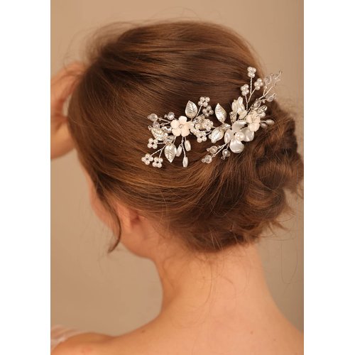 Denifery 2Pcs Flower Wedding Hair Pins Bridal Rhinestone Hair Pins Wedding Hair Accessories for Brides and Bridesmiad