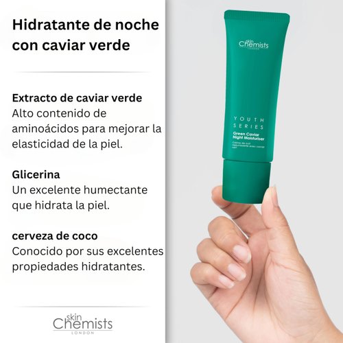 Skin Chemists Green Caviar Night Face Moisturizer | Anti Aging Night Face Cream infused with Green Caviar Extract, Coconut Oil and Essential Vitamins | Face Cream for Age-Defying Skin Resurfacing