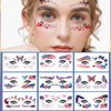 Independence Day Face Stickers 4th July Temporary Tattoos Stickers American Flag Star Butterfly Deisgn Patriotic Face Eye Stickers for Adult Kids Party Favors Supplies 10 sheets