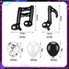 Hoemwarm 18" Music Notes Foil Balloons Stand Kit 4 Set, Music Latex Balloons Birthday Party Decorations Black and White Balloons for for Baby Shower Wedding Birthday Band Bar Supplies