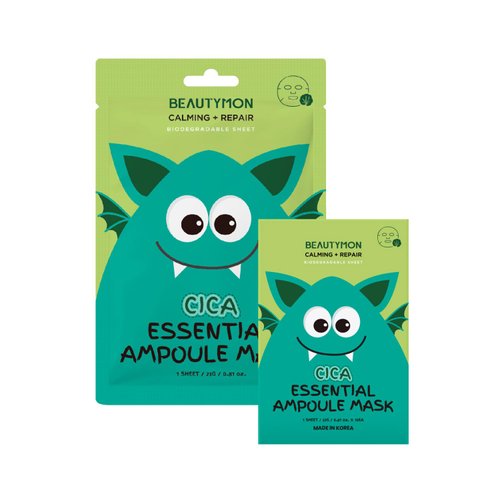 BEAUTYMON Essential Ampoule Face Mask Korean Sheet Mask (Cica) Pack of 10