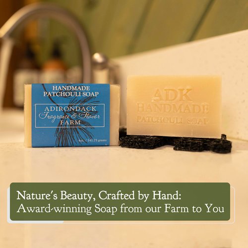 ADK Patchouli Handmade Soap Bar, Healing Botanicals From Farm - Moisturizing Vegan Soap For Troubled and Sensitive Skin - For Men & Women, Body & Face Wash, 4 oz / 142 Grams