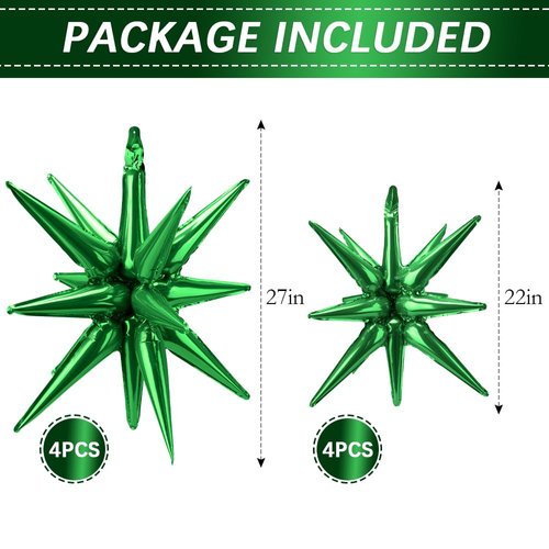 Green Balloons Green Star Balloons 8 Pcs Lime Green Balloons Dark Green Balloons Arch Kit Glitter Balloons Foil Balloons Green Party Decorations Metallic Green Balloons Green Party Supplies