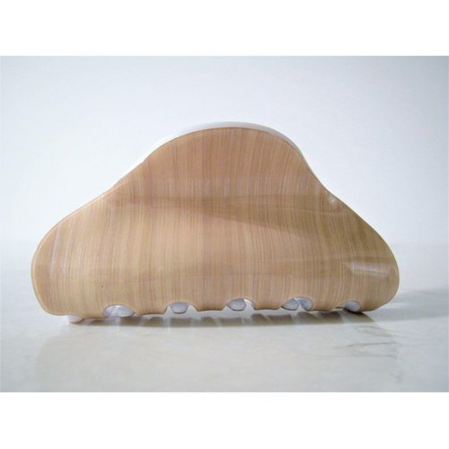 Generic Glossy blonde beige hair claw clip with wood grain effect