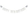Happy 18th Birthday Banner, Pre-Strung,Silver Glitter Paper Garlands Banner for 18th Birthday Party Decorations Supplies, Letters Silver,Betteryanzi