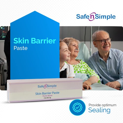 Safe n' Simple Stoma Skin Barrier Paste - 2 oz - Protective Ostomy Skin Barrier Supplies - Stoma Adhesive Skin Protectant Paste - Ostomy Skin Barrier Paste, Classic Formula Pectin Based