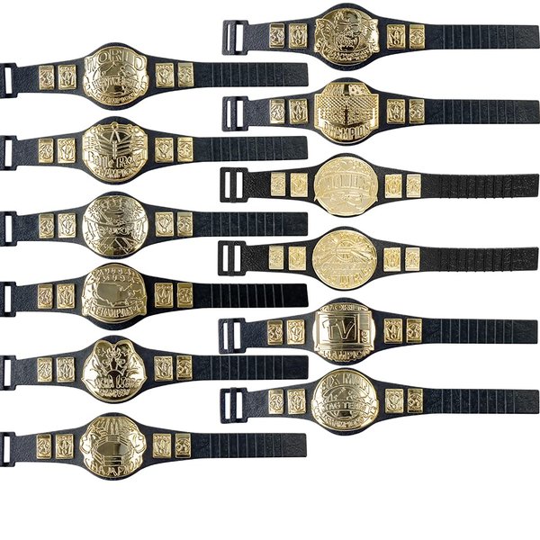 Complete Set of 12 Championship Belts for Wrestling Action Figures (Series 1)