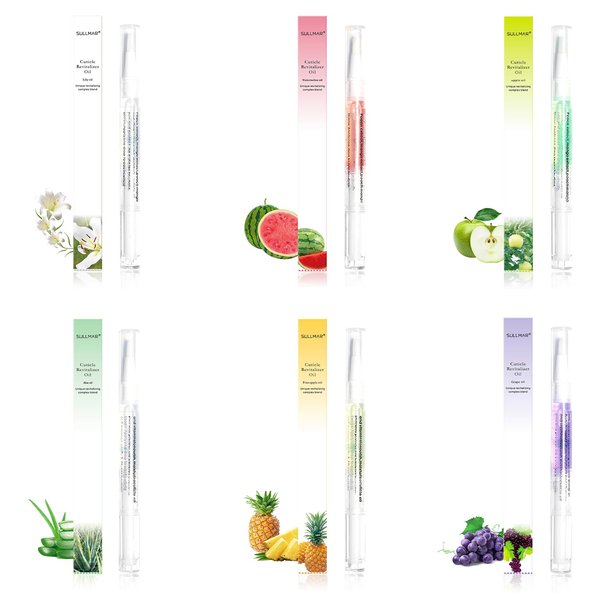 SULLMAR Cuticle Oil Pen Sweet Almond Nail Growth Serum and Repair Treatment Hydrating Oil for Dry Cuticles and Skin Cuticle Buddy Revitalize Nails with Radiant Nail Growth Oil (6pcs pens)
