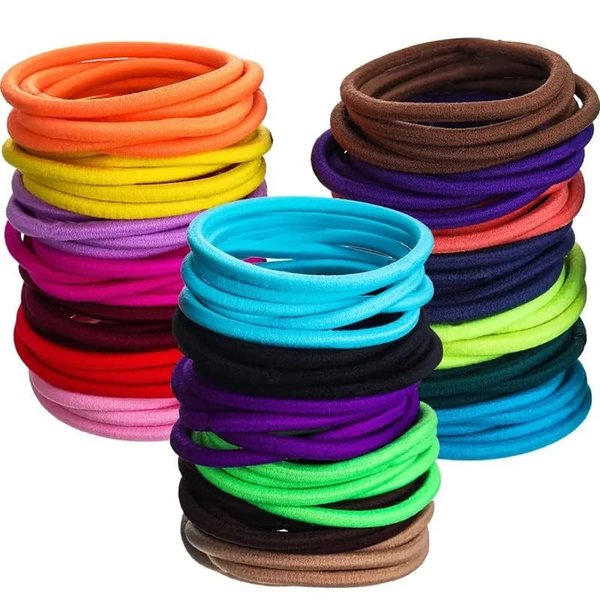 Generic Noor Village Impression Jewellery Hair Elastics Ties Stretchable Rubber Hair Bands for Thin Hair - No Crease Hair Accessories for Women, Men, Girls, and Boys - Elastic Bands (Model 1)