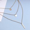 Yheakne Boho Layered Coin Bar Necklace Gold Disc Pendant Necklace Chain Multi Layered Vintage Necklace Jewelry for Women (Gold B)