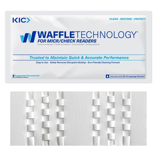 KICTeam - Waffletechnology Cleaning Cards for Check Readers with 99.7% IPA (15 Cards) - 2.5" x 6.125"