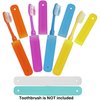 Cllayees 6 Pcs Travel Toothbrush Case Holder, Breathable Portable Toothbrush Container, Multiple Color Clear Toothbrush Holder for Home Trip Camping
