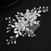 Sliver Flower Hair Comb With 2 Clear Crystal Hair Pins Hair Sticks Wedding Hair Comb Bridal Hair Accessories Hair Clips For Brides and Bridesmaids-Hapibuy