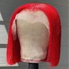 Red Lace Front Wigs Human Hair Red Short Bob Wigs Human Hair for Black Women Bob Wigs Human Hair 13x4X1 T Part Straight Bob Wigs Per Plucked with Baby Hair 180% Density 12Inch