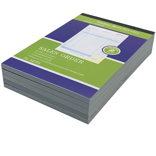 5 Pack Large Sales Order Book Receipt Invoice Duplicate Carbonless 50 Sets 5.9/16" X 8"7/16