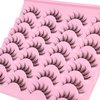 Manga Lashes Clear Band Natural Lashes Wispy Asian 12mm 3D Short Lashes D Curl False Eyelashes Pack by Kiromiro