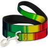Dog Leash Zarape4 Vertical Rasta 4 Feet Long 1.0 Inch Wide