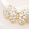 Holone Rhinestone Butterfly Hair Clips Gold Crystal Hairclip Pearl Hair Pins Holiday Hair Barrettes Women Hair Accessoires (Dainty)