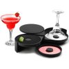 Greenco 3 Tier Bar Glass Rimmer Dish Set for Margarita Drink & Cocktail, Margarita Salt Rimmer, Black - Great For Cocktails Glasses - Bar Accessories, Bartending Supplies - Margarita Party Decorations