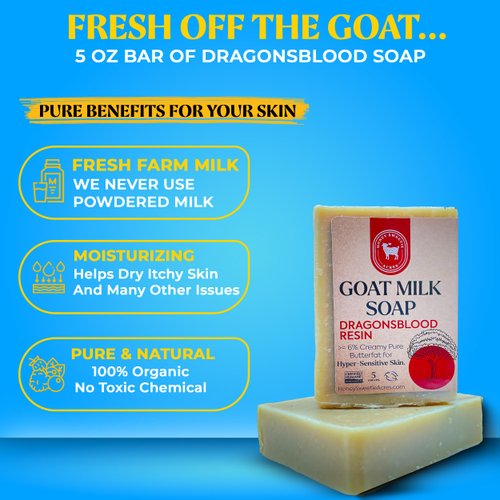 Honey Sweetie Acres Fresh Off The Goat All Natural Moisturizing 5 Oz Bar Of Handmade Dragonblood Resin Goat Milk Soap