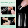 C&Y Nail Natural Sculpted Square XX long Box of 250 Gel Acrylic Nail Tips,10 Sizes for Full Cover Nail Extension Home DIY Nail Salon