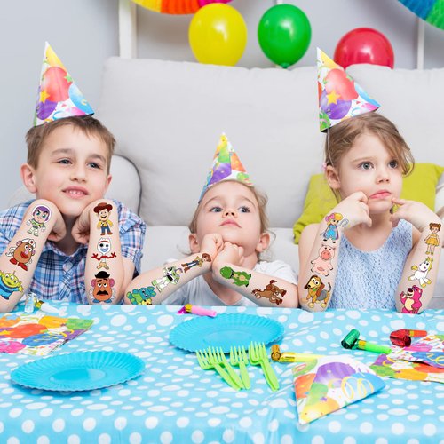Toy Inspired Story Birthday Party Supplies, 34Pcs Temporary Tattoos Party Favors Gifts, Removable Fake Tattoo Stickers for Goody Bag Treat Bag Stuff for Toy Inspired Story Birthday Decorations