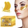 24K Gold Crystal Lip and Eye Mask, KlsyChry 5 Pairs Eye Mask and 5 Pcs Lip Mask for Moisturizing, Anti Wrinkle, Anti Aging, Hydrating Lips and Eyes
