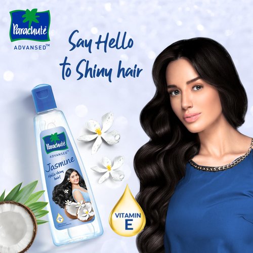 Parachute Advansed Jasmine Enriched Coconut Hair Oil with Vitamin-E | For Scalp Nourishment| Stronger, Softer, Silkier Hair |Non-Sticky | All Hair Types| 6.4 Fl.oz.