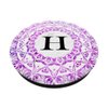 Cell Phone Pop Up Grip Holder,Monogram Mandala White Pink H PopSockets Grip and Stand for Phones and Tablets