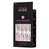 KISS Masterpiece One-Of-A-Kind Luxe Mani Premium Special Effects Design Coffin Shape Glossy Iridescent Glue-On Long Length Nails with Faux Jewels MP01 Love It