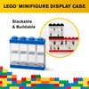 Room Copenhagen LEGO Minifigure Display Case, Stackable Storage Container for Collectible Figurines, 4 Stud, Bright Blue