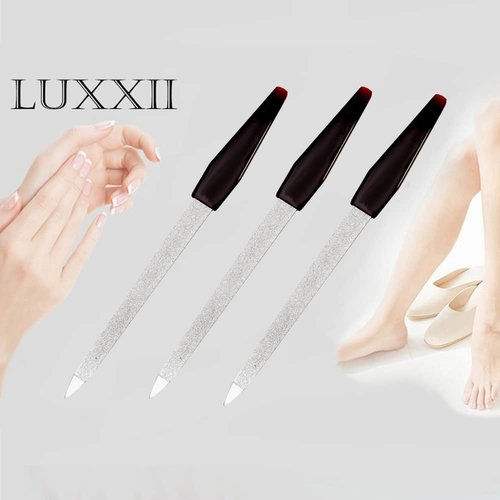 Pinkee's (3 Pack) 5 inch Stainless Steel Sapphire Nail File for Fingernails, Toenails, Scraping, Strengthening, Finger Manicure File