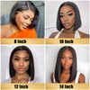 MIAORUN Straight Short Bob Wig Human Hair with Baby Hair 150% Density 13x4 HD Lace Front Wigs Human Hair for Black Women Glueless Wigs Human Hair Pre Plucked Natural Color 14 Inch